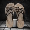 Men'S Sandals 2022 Summer Slippers Men'S Personalized Knitting Casual Wear Dual Purpose Trend Antiskid Beach Shoes