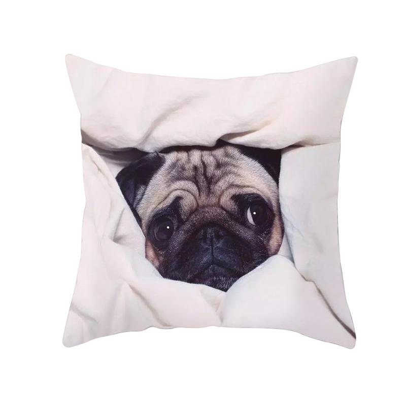Cute Cartoon Dog pattern Doublesided Printed pillow cover Short plush Suitable living rooms bedrooms sofas throw cushion cover