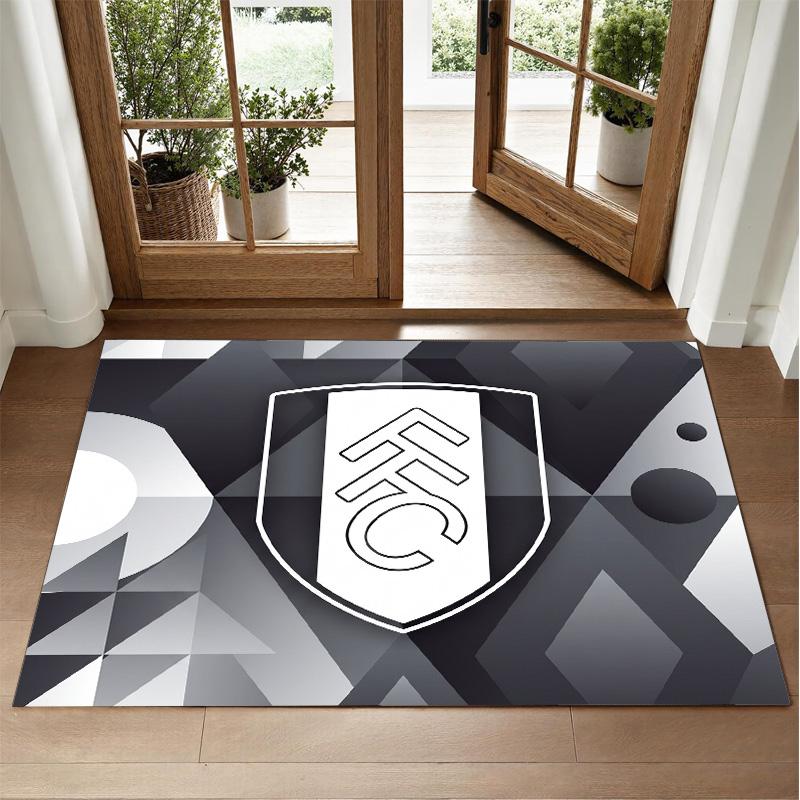 Fulham Football Design Crystal Velvet Rug Soft Decorative Mat for Bedroom Entrance