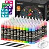 Shuttle Art Fabric Paint 3D 3D 66 Colors Set 30ml Cloth Enog Fabric Paint Metallic Color Washable Durable Comes with Paint Brush, Stencil and Palette