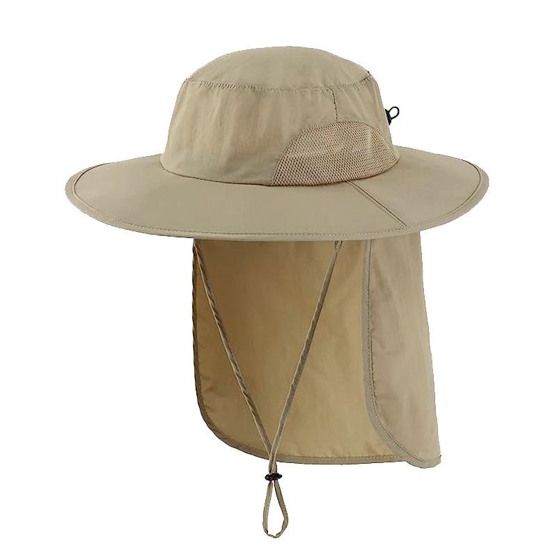 Outdoor sun hat Children's quick-drying breathable eaves sun protection bucket hat can store neck protection shawl hat