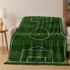 Green Black Football Field Stadium Art Flannel Blanket,Cozy Soft Throw Blanket for Home Bedroom Bed Sofa Picnic Cover Kids Gift