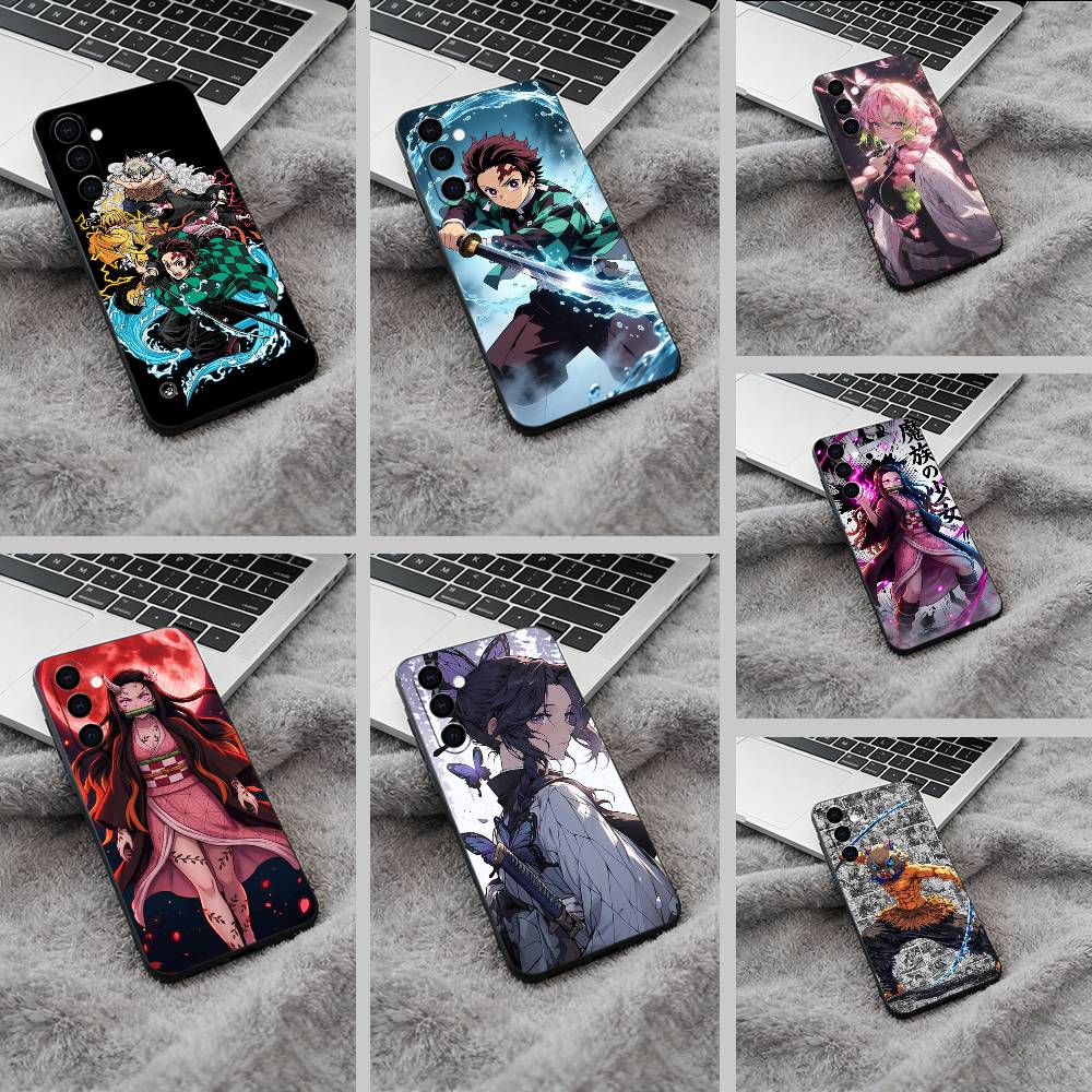D-S-Demon Slaye Soft Silicone phone Case for Samsung Galaxy A73/A71/A72/A70/A53/A52/A51 - Black