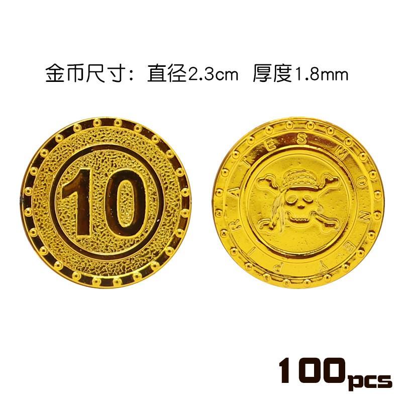 Pirate Gold Coins Set 1 5 10 20 50 100 Denomination Game Tokens Kids Party Props