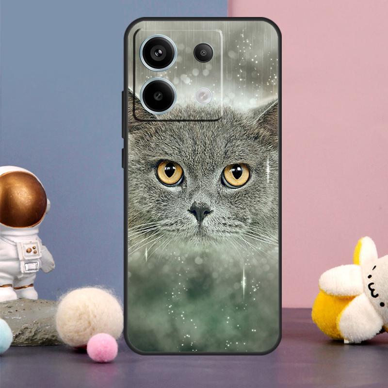 Чехол для телефона Xiaomi Redmi Note 13 9 10 11 12 14 15 Pro Plus Redmi 15 15C 14C 10C 12C 13C с изображением британской короткошерстной кошки