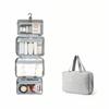Large Capacity 4 Fold Toiletry Bag Wet Dry Separation Makeup Bag Travel Hanging Wash Bag  Home