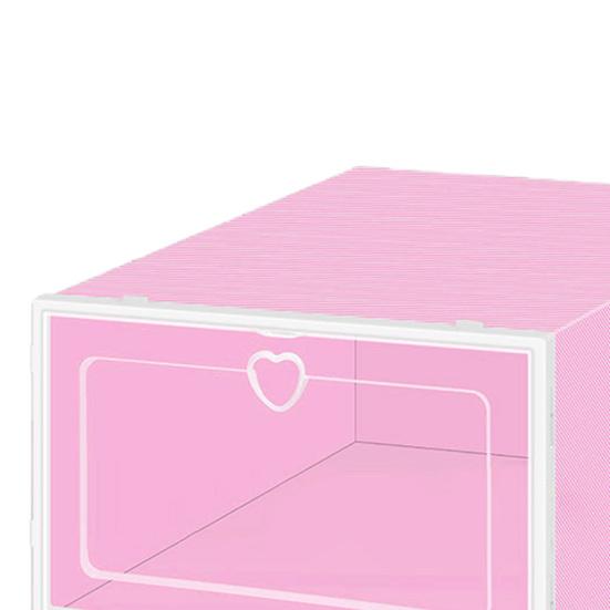 2 шт. коробка для обуви с кольцом в форме сердца, простая сборка, пластиковый ящик для обуви, чехол для домашнего хранения