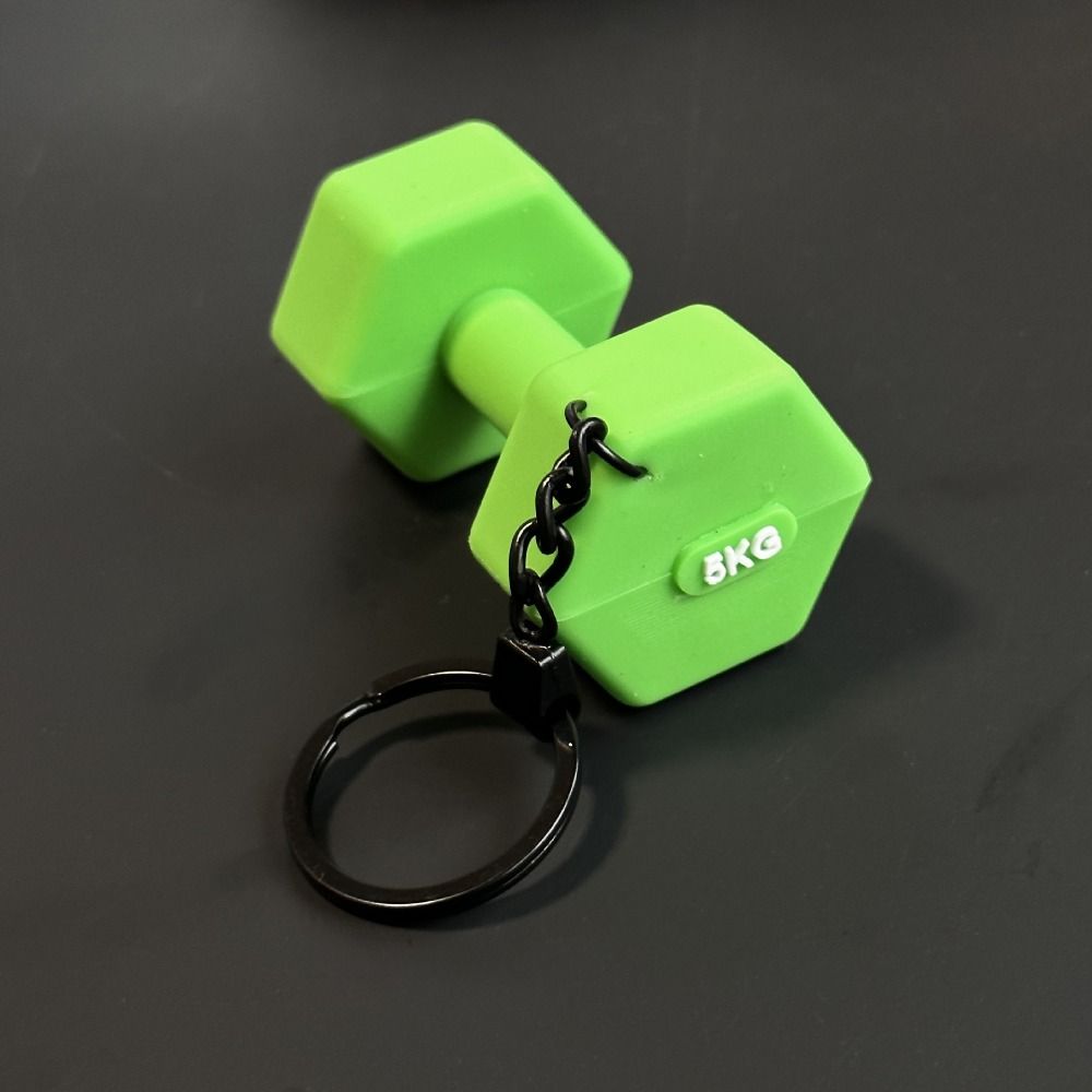 Barbell Sheet Dumbbell Keychain PVC Bag Pendant Unique Gym Feedback Gift Girl