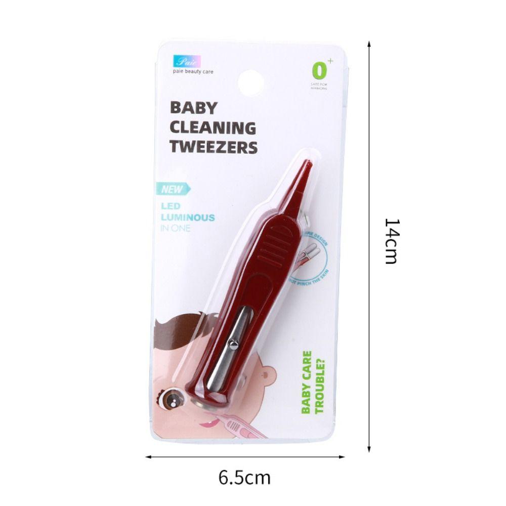 Plastic Nose Safe Tweezers LED Light Cleaning Tweezer Body Care Baby Dig Booger Clips