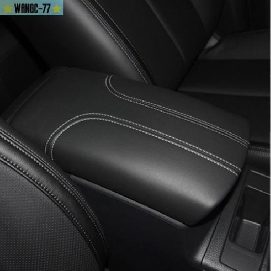 For Nissan Rogue 2017- Black Leather Central Console Armrest Box Cover Trim