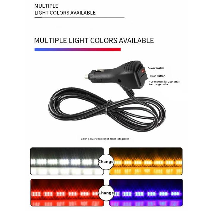 54LED Car Windshield Strobe Light Universal Auto Emergency Flash Lamp Police Lights 12V-24V Vehicles Truck Warning Signal Lighti