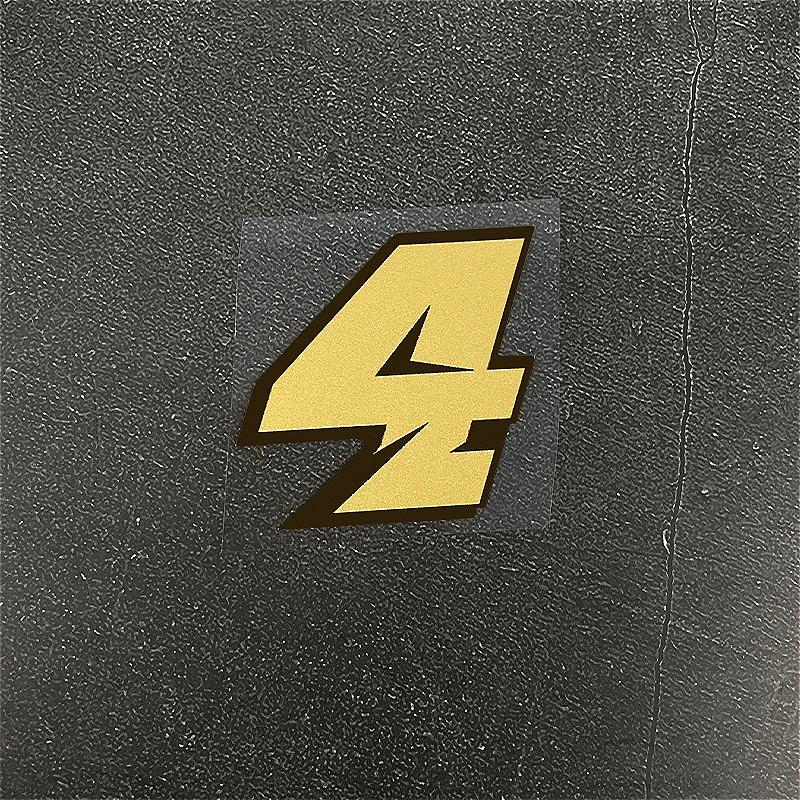 1PC Matte Gold Number 0-9 Motorcycle Stickers Waterproof for DIY Motorbike Fuel Tank Helmet Windshield Universal Vinyl Decals