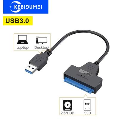 Кабель SATA на USB 3.0 Type-C До 6 Гбит/с для 2,5-дюймового внешнего жесткого диска HDD SSD Адаптер для передачи данных SATA 3 22-контактный