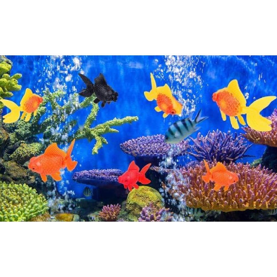 3 Pcs Fake Floating Fishes Plastic Fake Goldfish Artificial Aquarium Fishes Colorful Realistic Artificial Moving Fish Ornament Decorations for