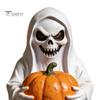 Прочный смоляной Хэллоуинский орнамент, Белый привидение, Тыква, Статуэтка, Жуткая, Держащая мини-аксессуары для вечеринки, Для столешниц, Фигурка, Сад, Двор, Столешница, Камин, Дом