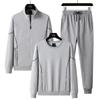 Spring And Autumn Men's Casual Cotton Sports Suit Stand-Up Collar Cardigan Sweater Running Suit Three-Piece Suit