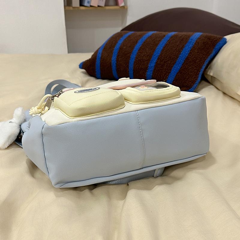 Сумка кроссбоди с цветными блоками, женская сумка на плечо в студенческом стиле, сумка-тоут большой вместимости для учеников средней школы