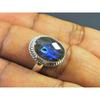 Natural Labradorite 925 Sterling Silver Oval Handmade Vintage Ring US-8.75 MK-77
