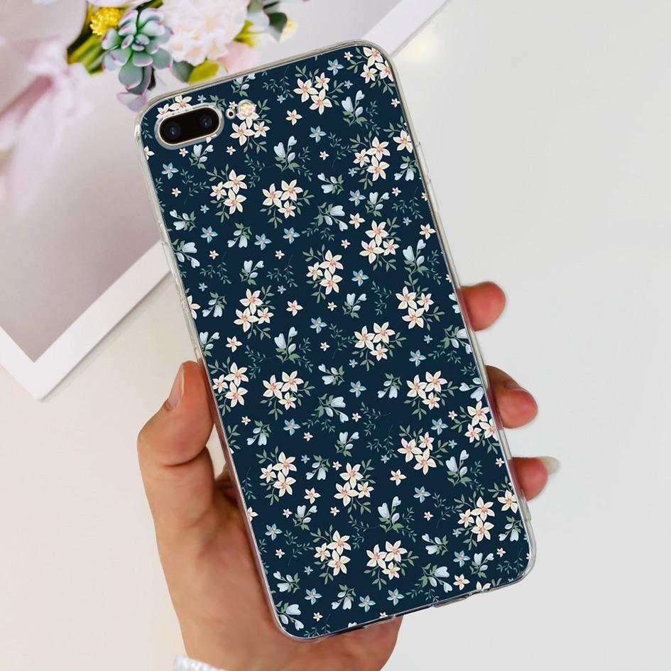 Case For Apple iPhone 7 8 Plus Cover Cute Butterfly Flower Silicone Soft Funda Protector Coque For iPhone 7 8 7plus 8plus Bumper
