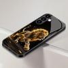Чехол для телефона из закаленного стекла «Золотой лев» подходит для Samsung Galaxy S26 S25 S24 S23 S22 S20 FE/Ultra/Plus противоударная задняя крышка