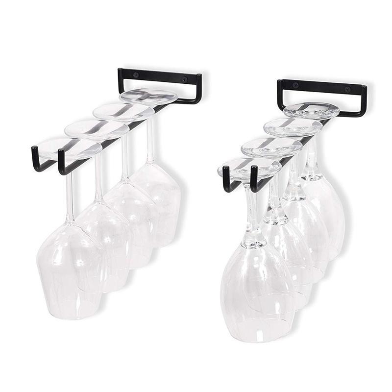 1 шт. Настенный держатель для бокалов Высококачественная черная железная вешалка для бокалов Виноградное стекло Бар