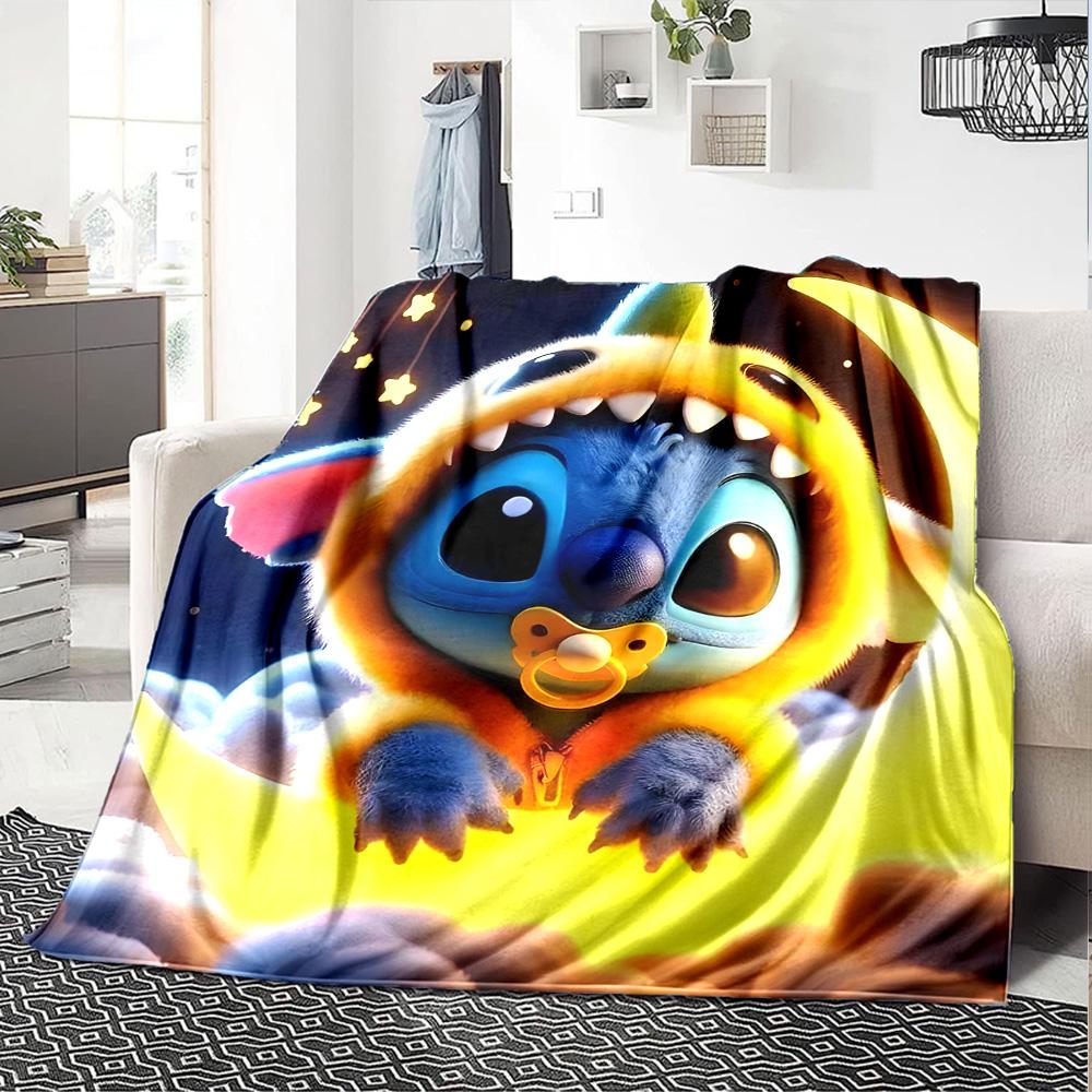 1pc S-Stitch12 Blanket, Gift, for Men and Women, Soft Blanket, Good for Sofa Bed Couch Travel, Lightweight Flannel Blanket