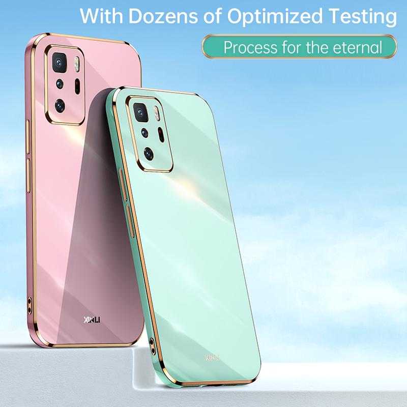 Роскошный чехол для телефона с золотой рамкой и покрытием для Xiaomi Mi Poco X3 Gt 5g X3gt Pocox3 с гальваническим покрытием, мягкая силиконовая задняя крышка