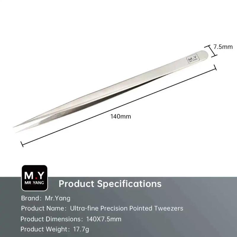 Mr.Yang Anti-static Precision Tweezers Stainless Steel Ultra-fine Manual Tool Kit for Mobile Phone PCB Soldering Repair