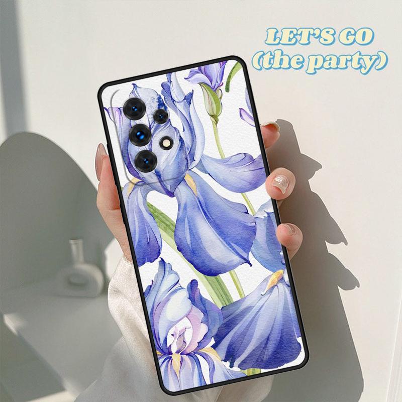 Blue Iris Flower phone case For Samsung Galaxy A42 A31 A40 A51 A71 A32 A80 A91 A52 A72 A73 A20e A21S A50 A70 A11 A12 Cover