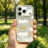 Чехол для iPhone 13 14 XR 15 XS Max 16 Plus 11 17 Pro 12 18 Pro Max Air Кот и Цветочный узор Блестящий Трескающийся Фольга Акрил ТПУ Чехол для Телефона