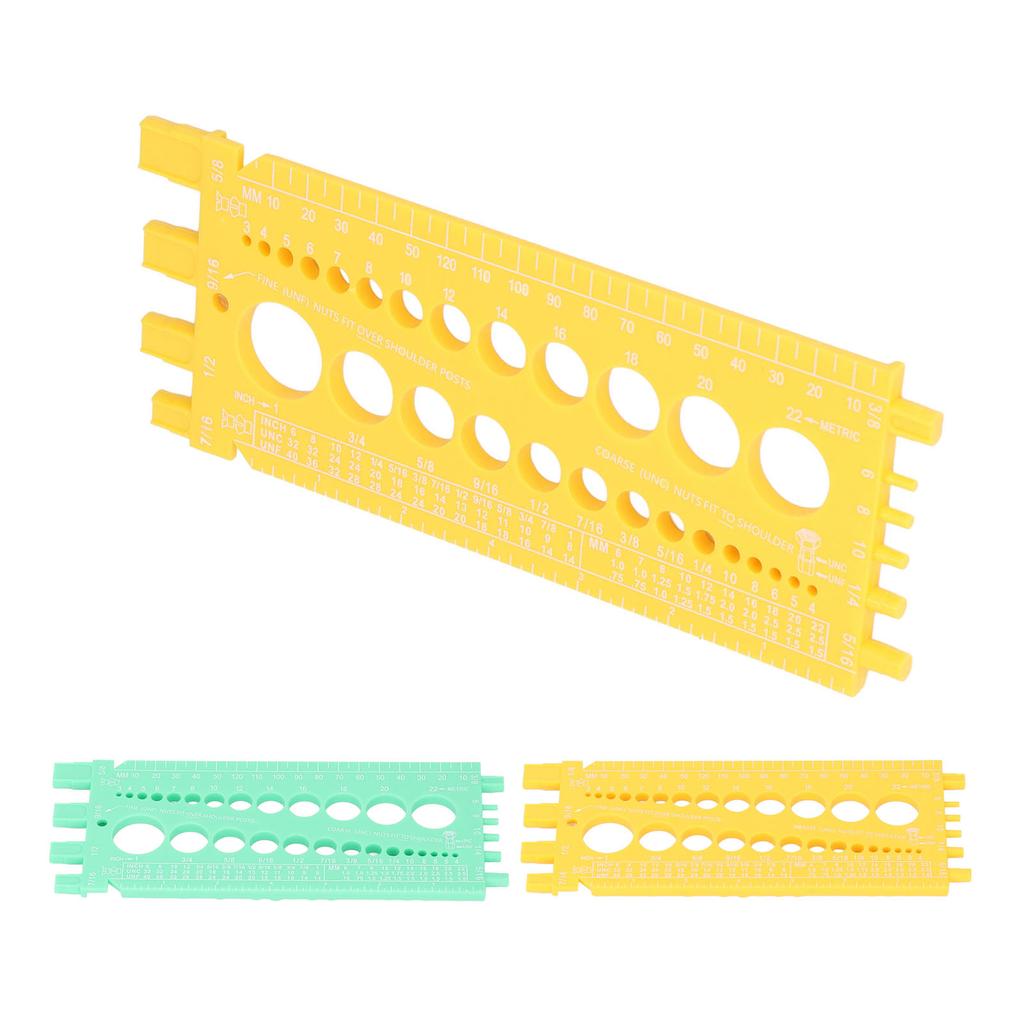 Инструмент для измерения болтов, пластиковый, интегрированный, портативный, дюймовая и миллиметровая шкала, резьбомер для гаек и болтов