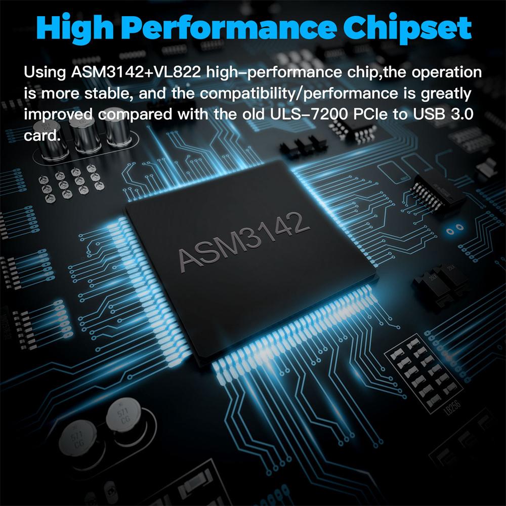 Usb 3.2 Expansion Card 5 Usb-A And 2 Usb-C Ports Max 10Gbps For Desktop Computer