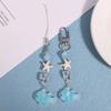 Y2K Blue Sea Fish Starfish Phone Charms Pendant Cute Bead Handmade Sweet Girl Keychain For Bag Camera Hanging