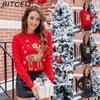 Christmas Knitwear for Women Autumn/Winter Reindeer Embroidered Charming Christmas Knitted Sweater