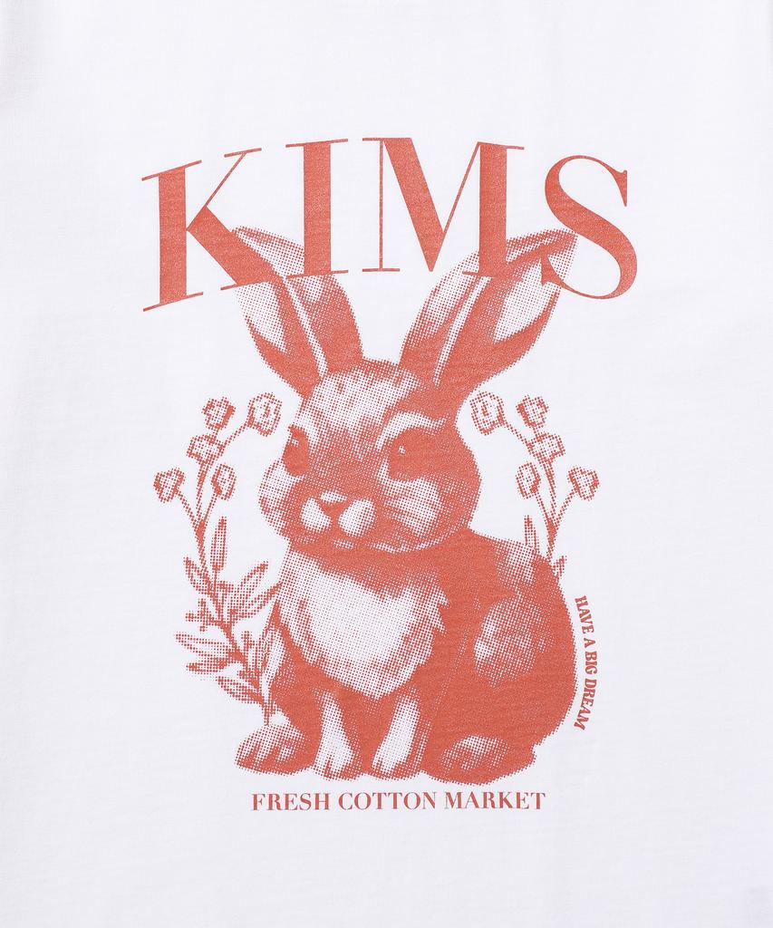 Kimseupeulesikoteunmakes Футболка Hello Bunny Белая(Кирпич)