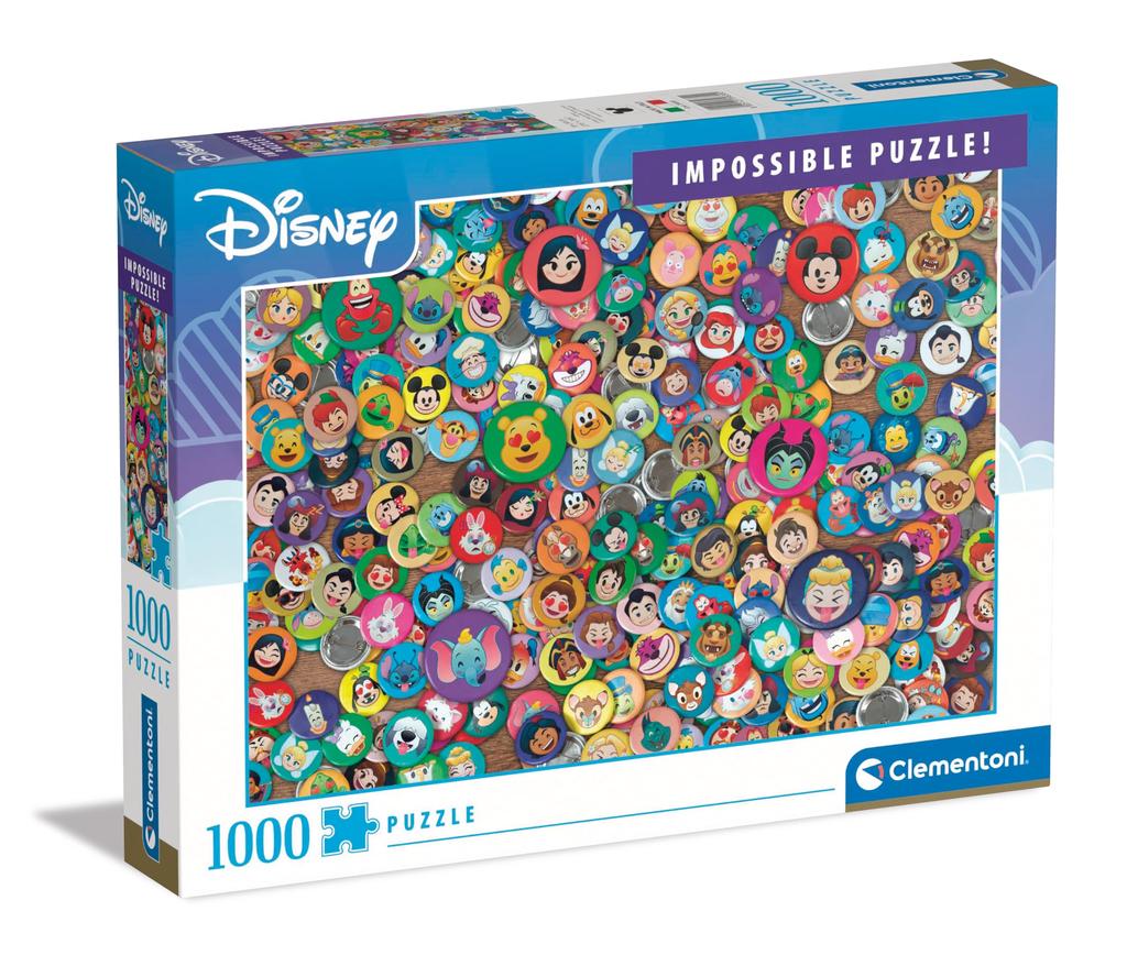 Clementoni 39830 Disney Impossible Classic 1000 Piece Jigsaw Puzzle, Adults 14-99 Years Old, Gift for Men and Women, Hard Jigsaw Puzzle, Made In