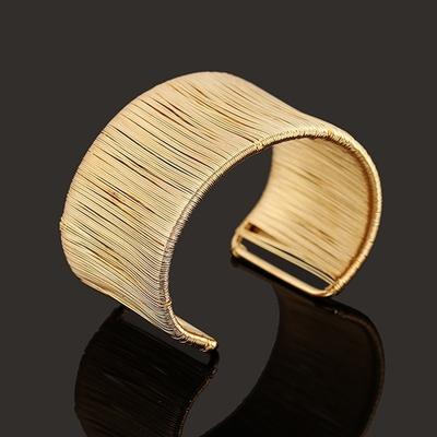 Новый панк-браслет с подвесками из золота и серебра, браслет из железной проволоки, широкое раскрытие, модные украшения для женщин и девочек, подарки