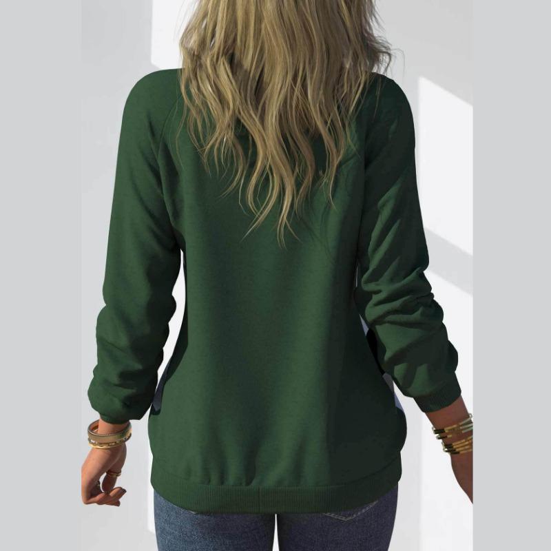 Женская модная повседневная футболка с длинным рукавом и круглым вырезом и топ