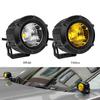 1/2pcs Motorcycle LED Headlight White Yellow Fog Driving Light Auxiliary Lamp Universal