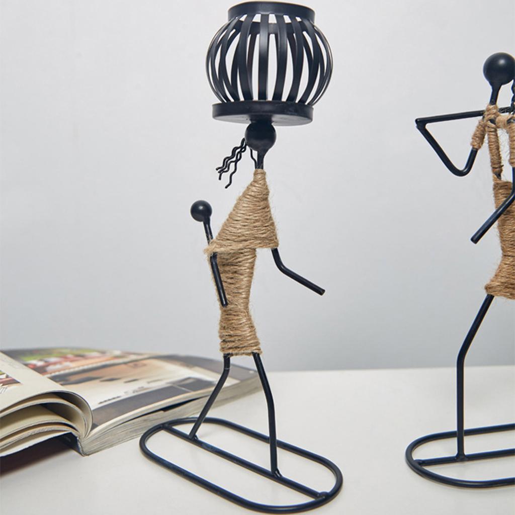 Винтажный подсвечник для домашнего декора, железный подсвечник в форме девушки, декоративная свеча в форме фонаря