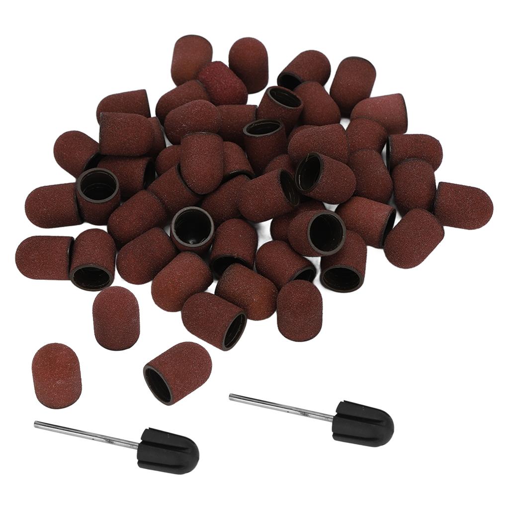 80# Grit Nail Art Sanding Heads Manicure Polishing Grinding Nail Drill Bits Sanding Bands Set