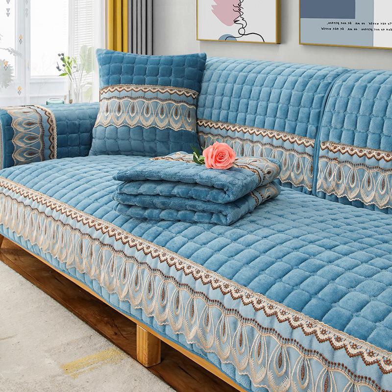 Four Season Corner Sofa Cushion Plaid Non-slip Sofa Cover Protector Chaise Couch Cover 1/2/3/4-seater Towel for Living Room