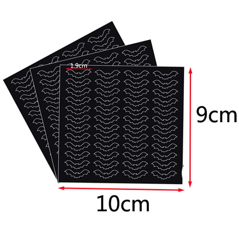 480pcs 10 pages Mini Halloween Bat Stickers Black Cute Kawaii Halloween Sticker DIY Cup Stationery Sticker Home Halloween Decor