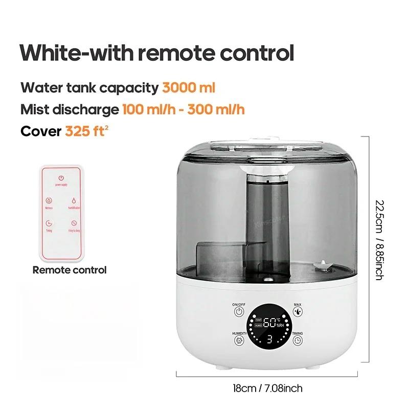 Household Air Humidifier 3L Large Capacity Plant Spray Aroma Diffuser With Remote Control Timing Control Portable Mute Humidifie