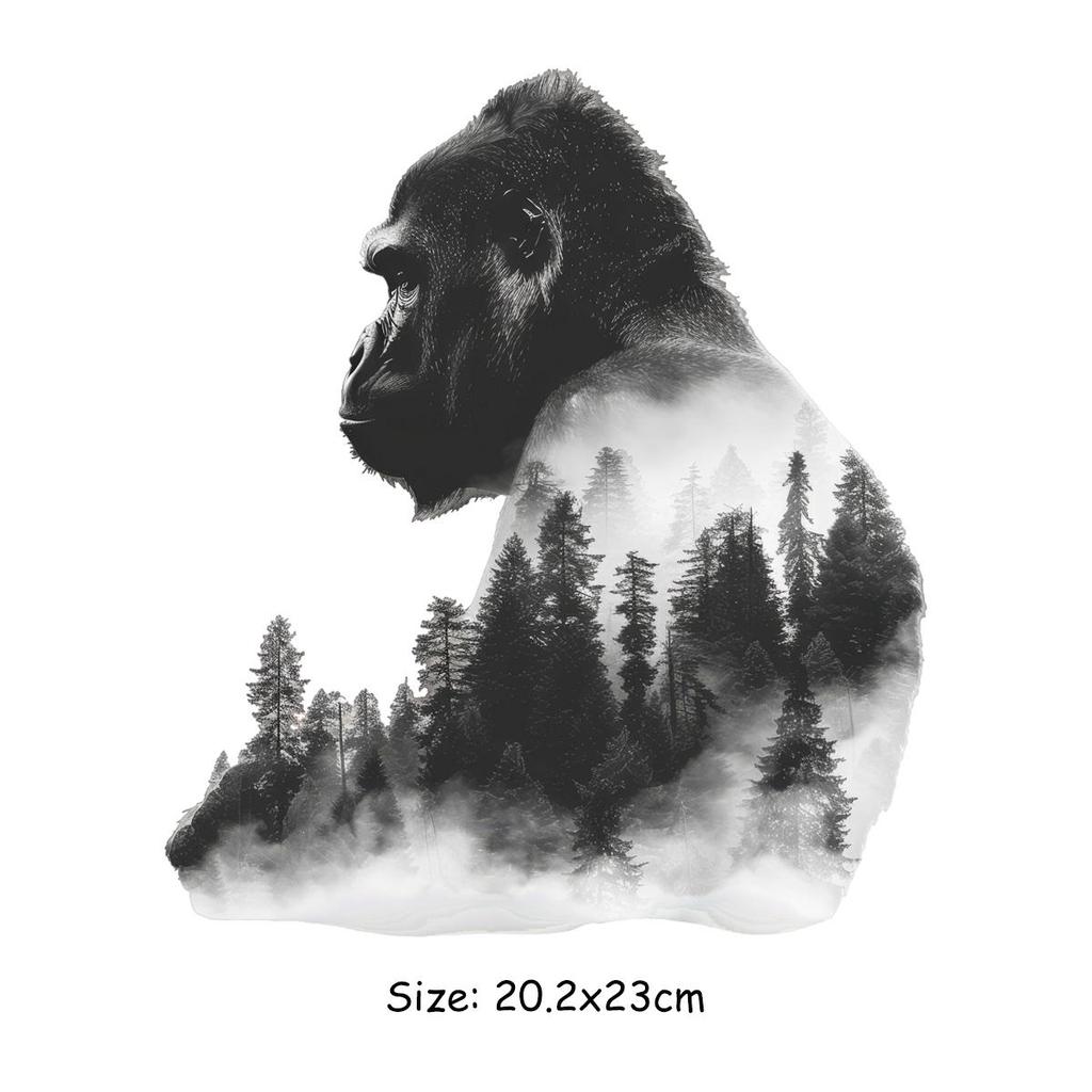 Творческие животные с пейзажем Термоперевод Винил Лесные животные Parches Ropa Футболки Толстовки Сделай Сам Одежда Наклейки Пользовательские