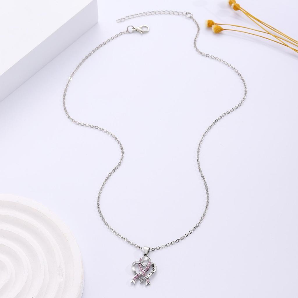 Ожерелье в знак осведомленности о раке молочной железы и Браслет для профилактики СПИДа с значком красной ленты