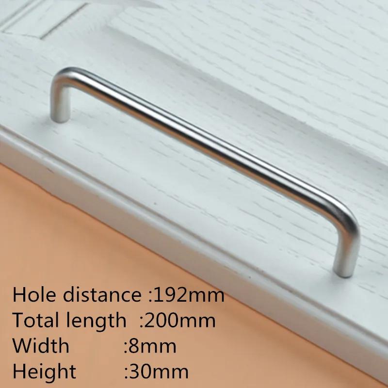 2pc Stainless Steel U Type Door Handles Dresser Knobs Kitchen Cabinet Knobs and Handles for Furniture Hardware Diameter 8mm
