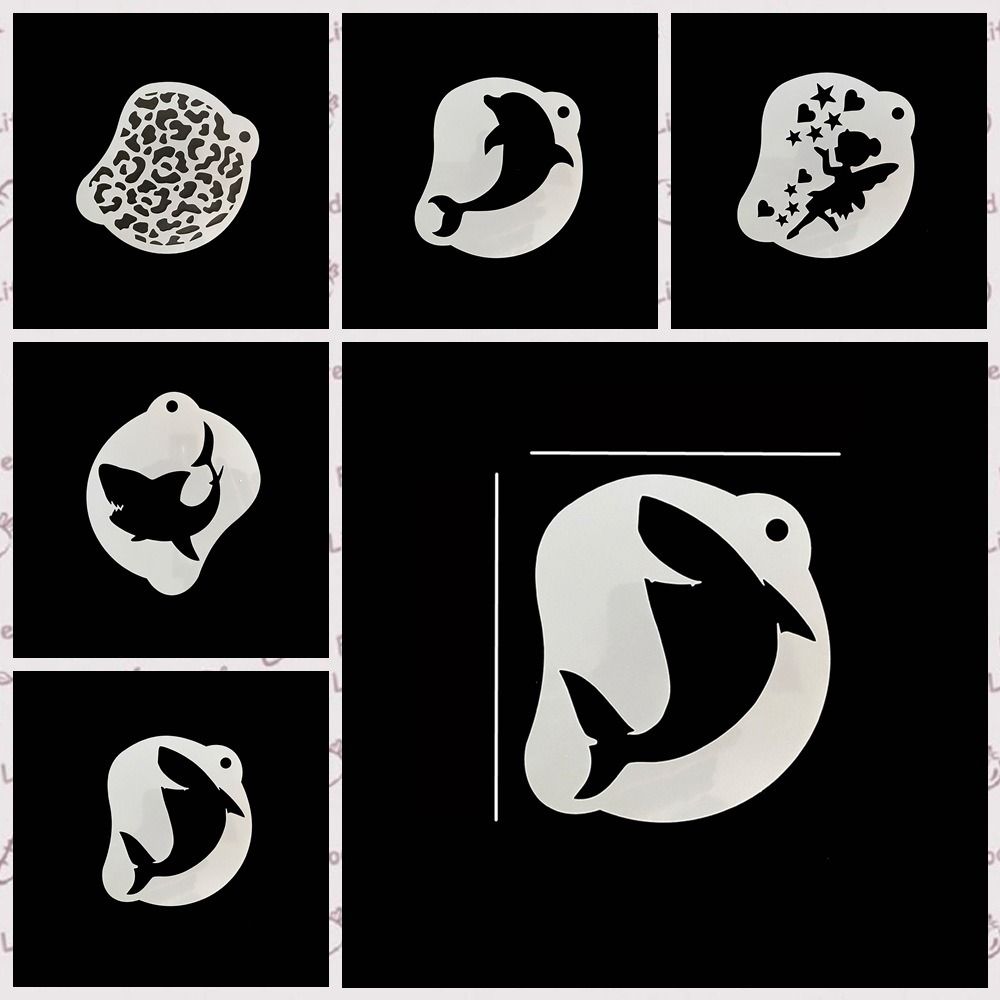 Трафареты для рисования на теле с изображением животных, шаблоны для татуировок на лице, праздничные украшения