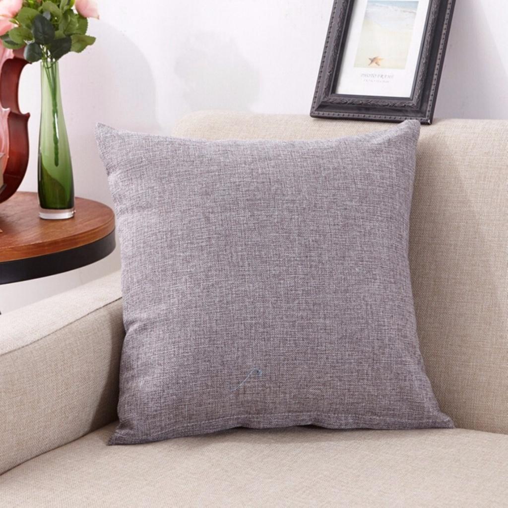 Pure Color Cotton Linen Pillow Cover Ideal For Home Office Sofa Cushion Decor