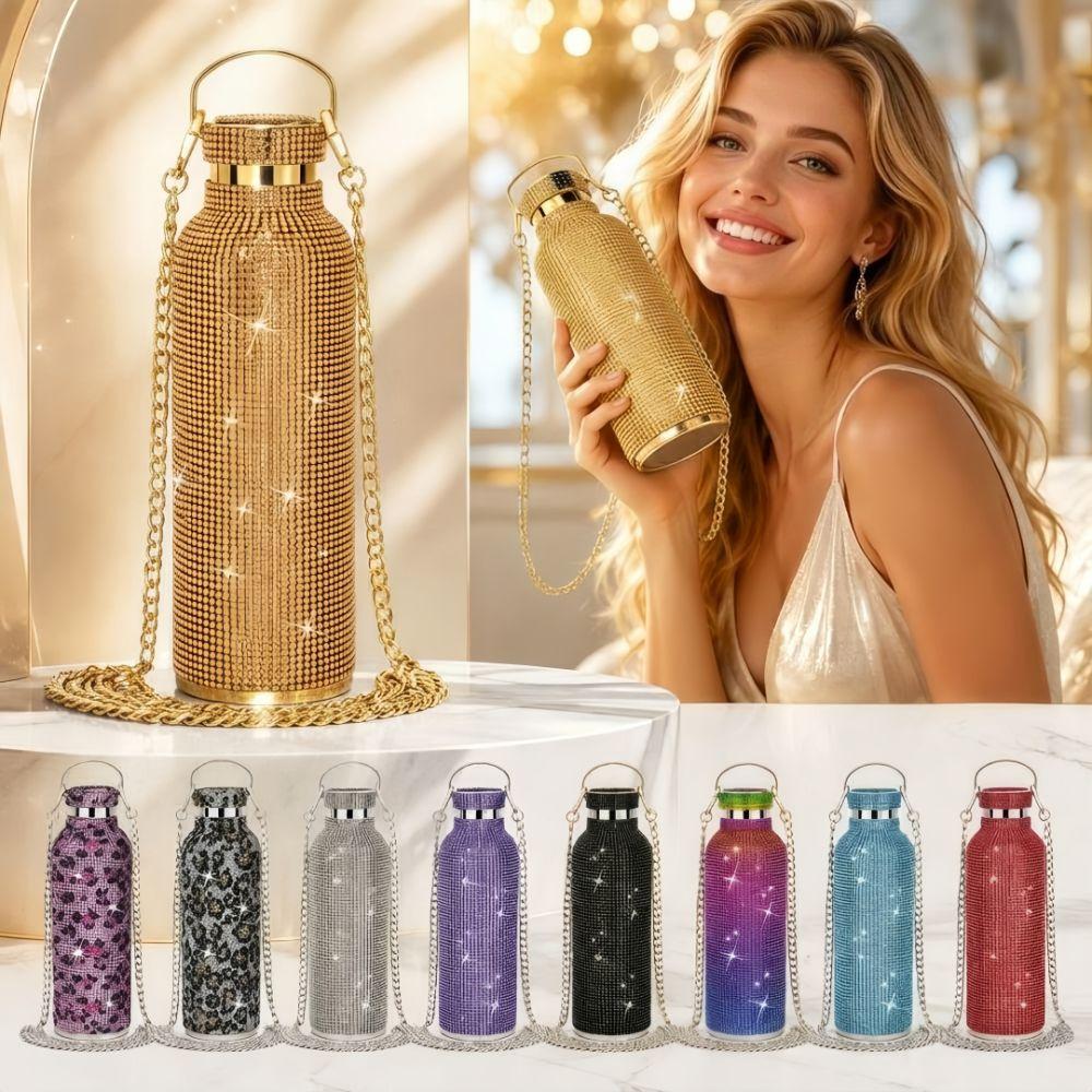 500ML Sparkling Rhinestone Thermal Cup Stainless Steel Water Bottle  Travel, Sports, Outdoor